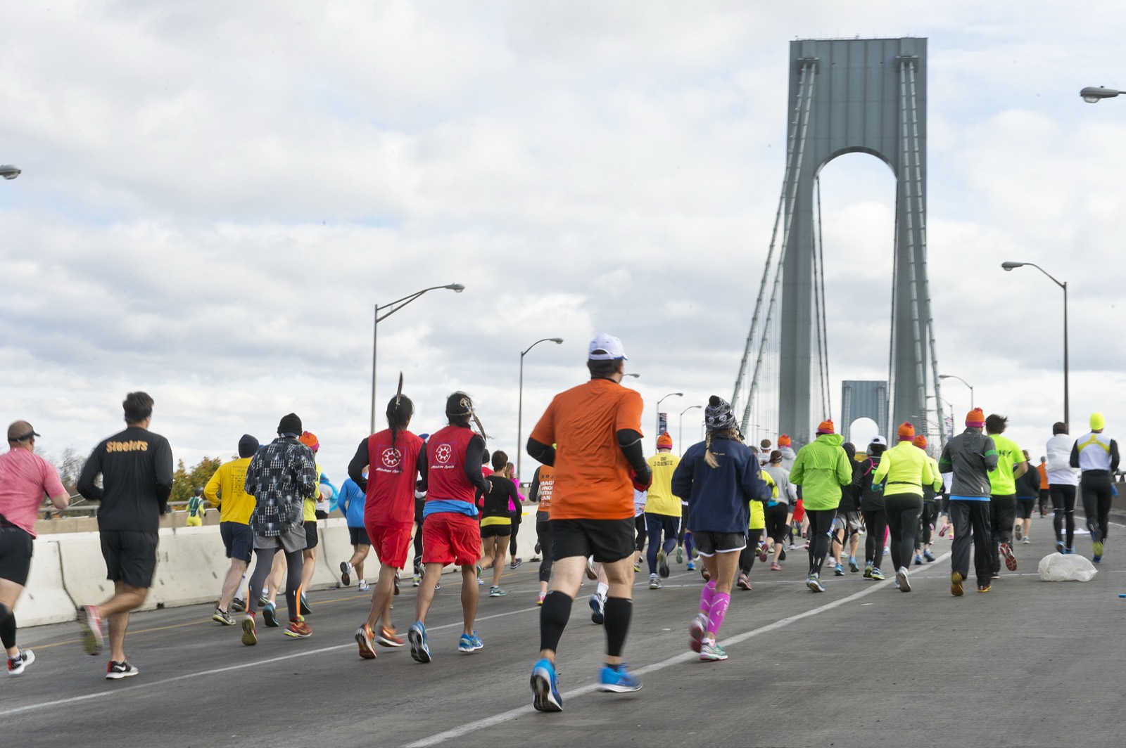 TCS New York City Marathon runners on the course